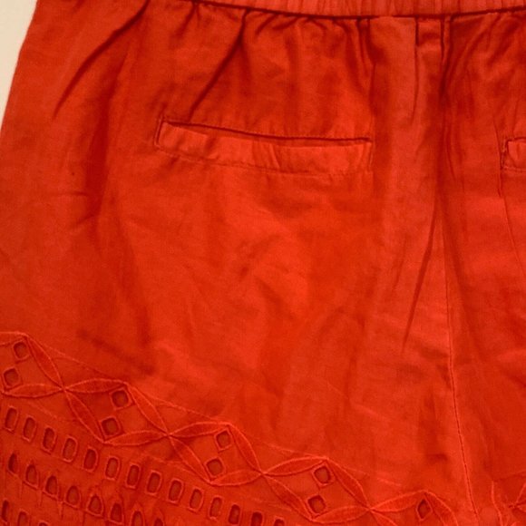 J Crew Size XXS Red Cotton Eyelet Shorts - Picture 4 of 7